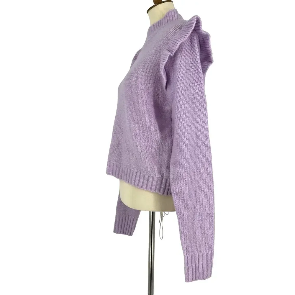 Wild Fable Purple Sweater Size Large Ruffle Sleeve‎